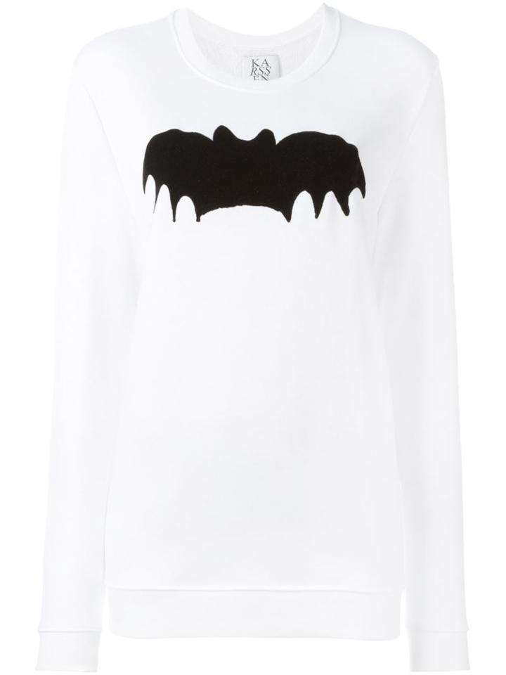 Zoe Karssen Batman Print Sweatshirt, Women's, Size: Small, White, Cotton/polyester
