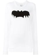 Zoe Karssen Batman Print Sweatshirt, Women's, Size: Small, White, Cotton/polyester