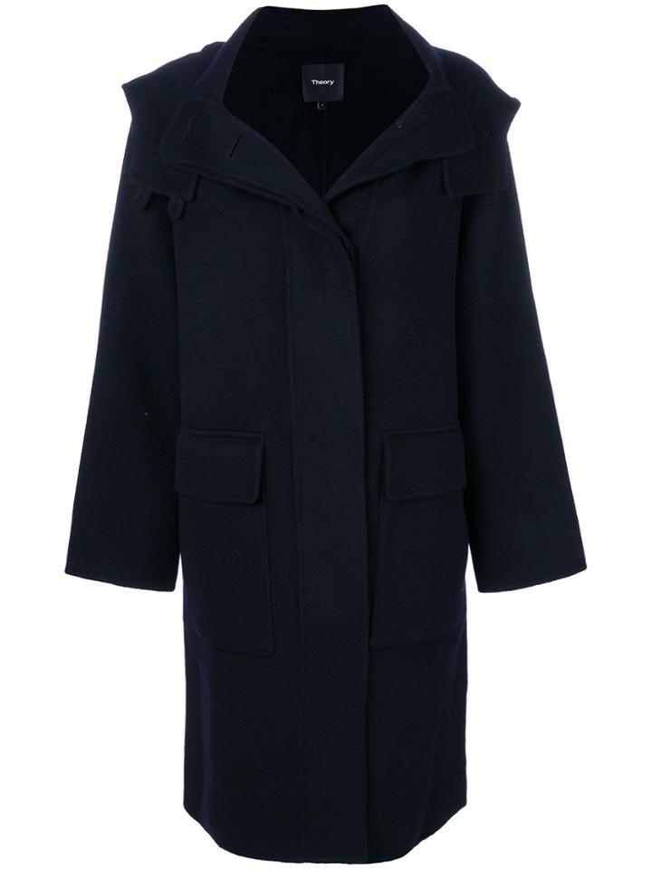 Theory Hooded Coat - Blue