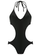 Blue Man Cut Out Details Swimsuit, Women's, Size: G, Black, Lyocell