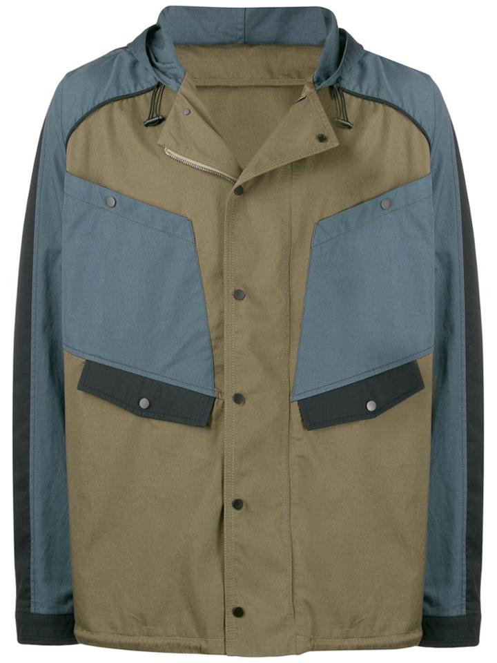 Qasimi Colour Panelled Jacket - Green