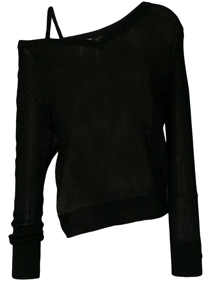 Ann Demeulemeester Off-shoulder Jumper - Black