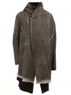 Masnada Off-centre Zip Layered Coat, Men's, Size: 50, Grey, Cotton/wool/viscose