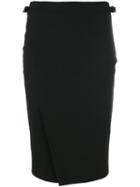Tom Ford - Front Slit Skirt - Women - Silk/cotton/spandex/elastane/viscose - 42, Black, Silk/cotton/spandex/elastane/viscose