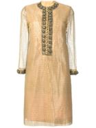 William Vintage 1968 Embellished Tunic Dress - Metallic