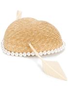 Gucci Faux-pearl Embellished Hat - Nude & Neutrals