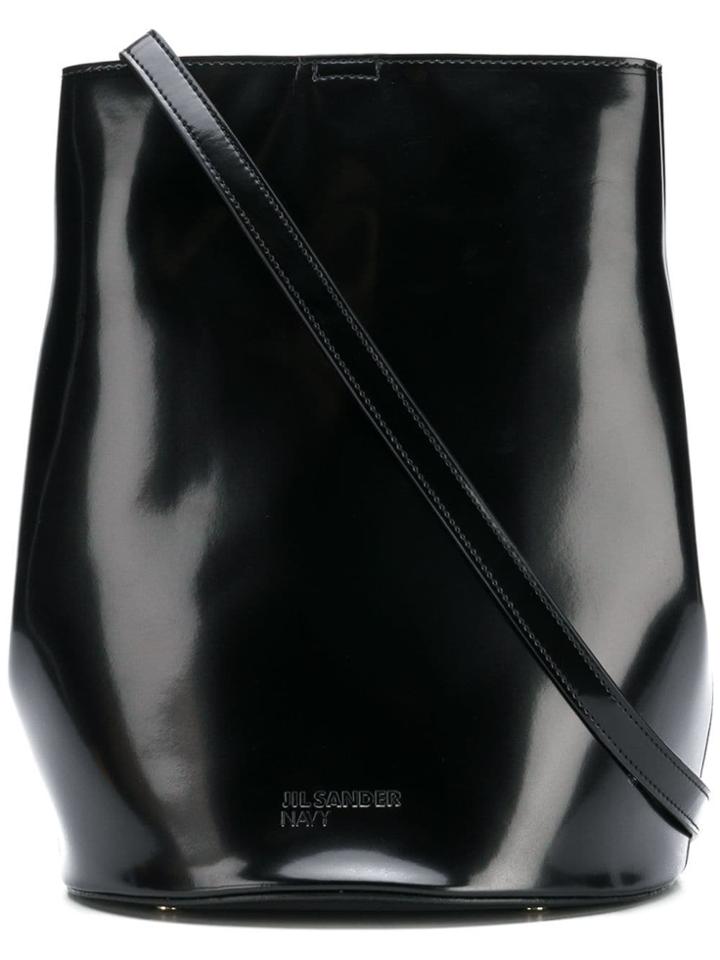 Jil Sander Navy Bucket Shoulder Bag - Black