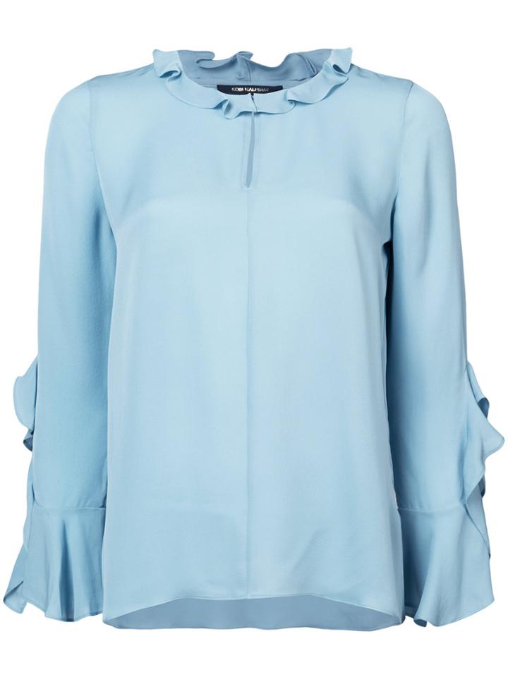 Kobi Halperin Ruffled Neck Blouse - Blue