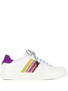 Philipp Plein Glitter Stripe Sneakers - White