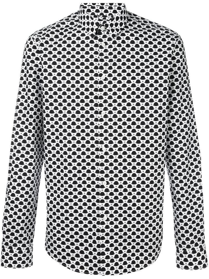 Iceberg Hat Print Shirt, Men's, Size: Medium, Black, Cotton