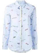 Mira Mikati Printed Striped Shirt, Women's, Size: 42, Blue, Cotton/polyester