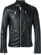 Maison Margiela Stylised Biker Jacket, Men's, Size: 54, Black, Cotton/calf Leather/viscose