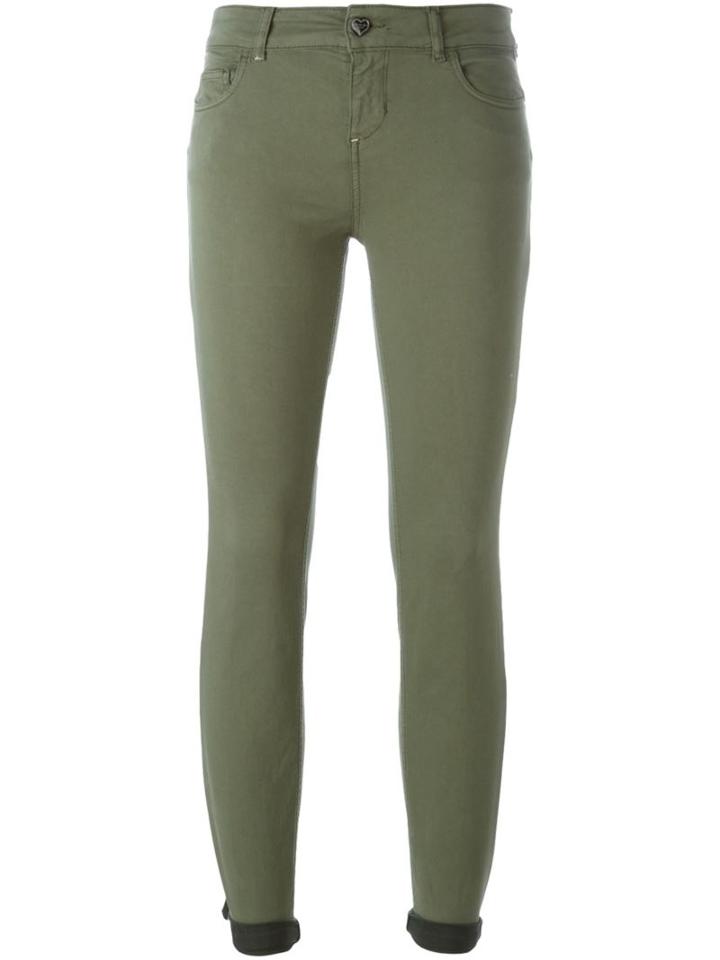 Twin-set Stretch Skinny Trousers, Women's, Size: 26, Green, Cotton/polyester/spandex/elastane
