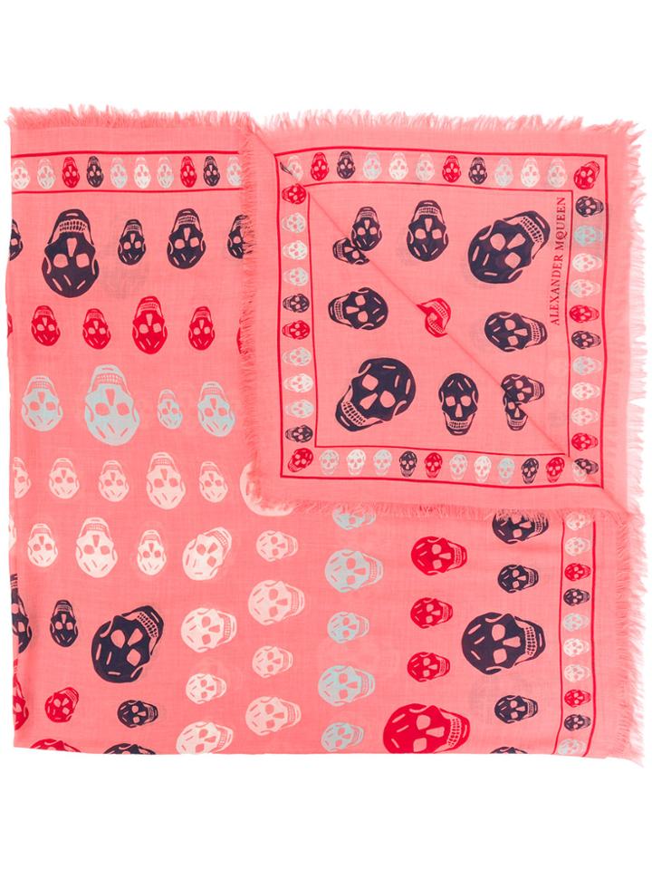 Alexander Mcqueen Skull Motif Scarf - Pink & Purple