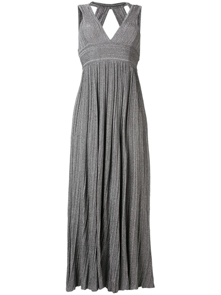 Antonino Valenti V-neck Knitted Long Dress - Grey
