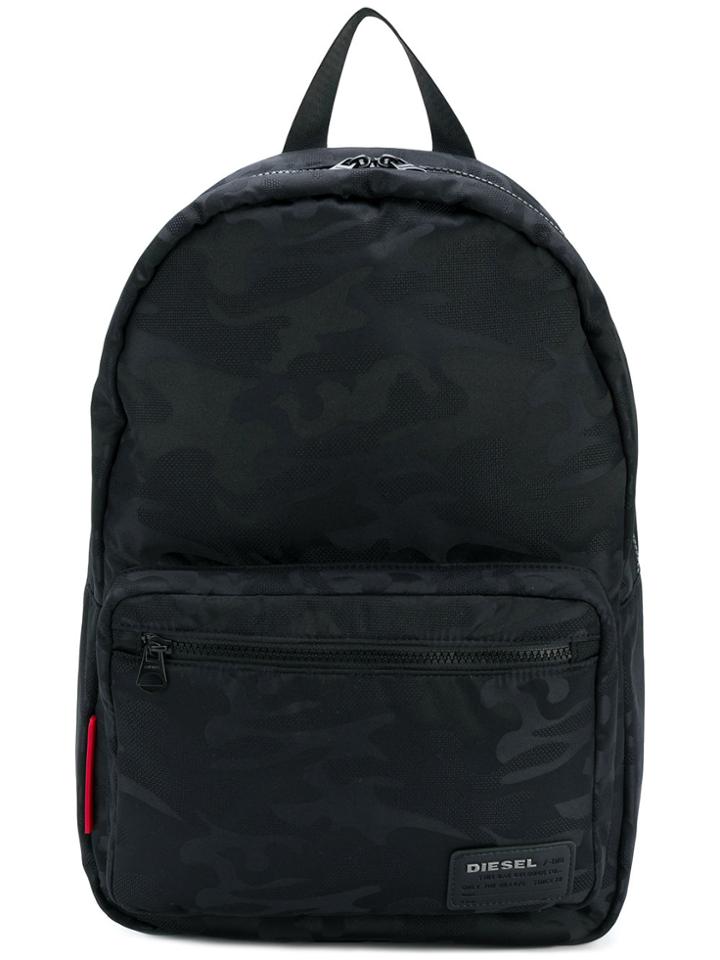 Diesel Military Style Backpack - Black