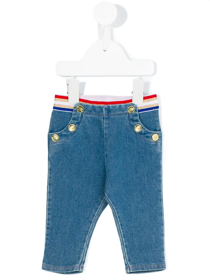 Little Marc Jacobs - Sailor Button Jeans - Kids - Cotton/polyester/spandex/elastane - 6 Mth, Infant Girl's, Blue