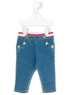 Little Marc Jacobs - Sailor Button Jeans - Kids - Cotton/polyester/spandex/elastane - 6 Mth, Infant Girl's, Blue