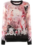 Roberto Cavalli Printed Sweatshirt, Women's, Size: 42, Pink/purple, Silk/polyester/viscose/silk