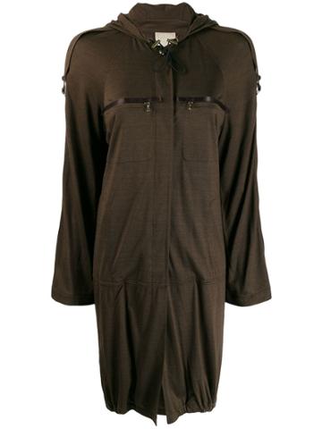 Lanvin Pre-owned Hooded Drawstring Dress - Brown