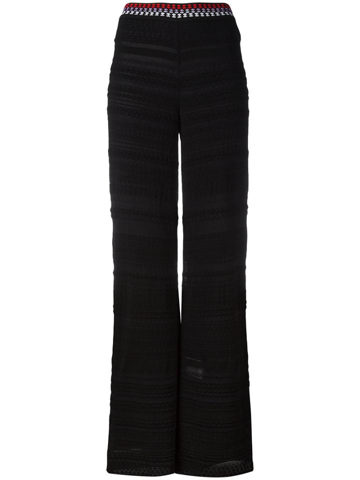 Missoni Elasticated Waistband Straight Trousers, Women's, Size: 42, Black, Polyester/viscose/silk/spandex/elastane