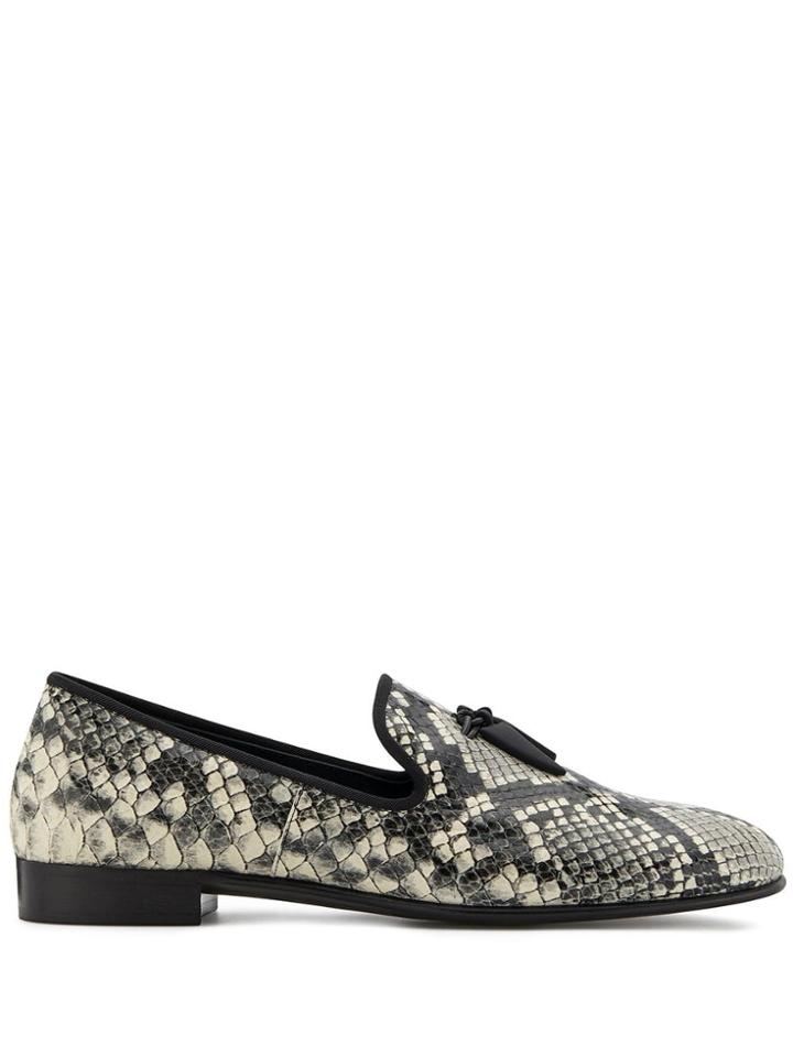 Giuseppe Zanotti Shark Python-effect Loafers - Neutrals