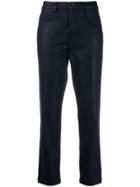 7 For All Mankind High Waisted Cropped Trousers - Blue