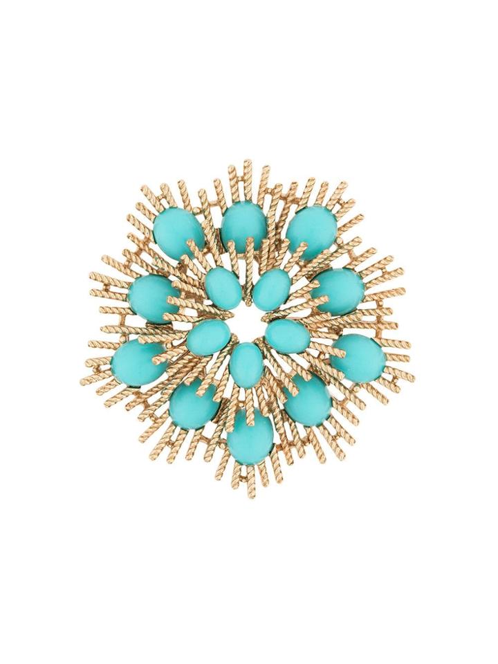 Susan Caplan Vintage 1960s Vintage Avon Sunburst Brooch - Metallic