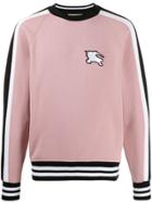 Burberry Embroidered Equestrian Logo Jumper - Pink