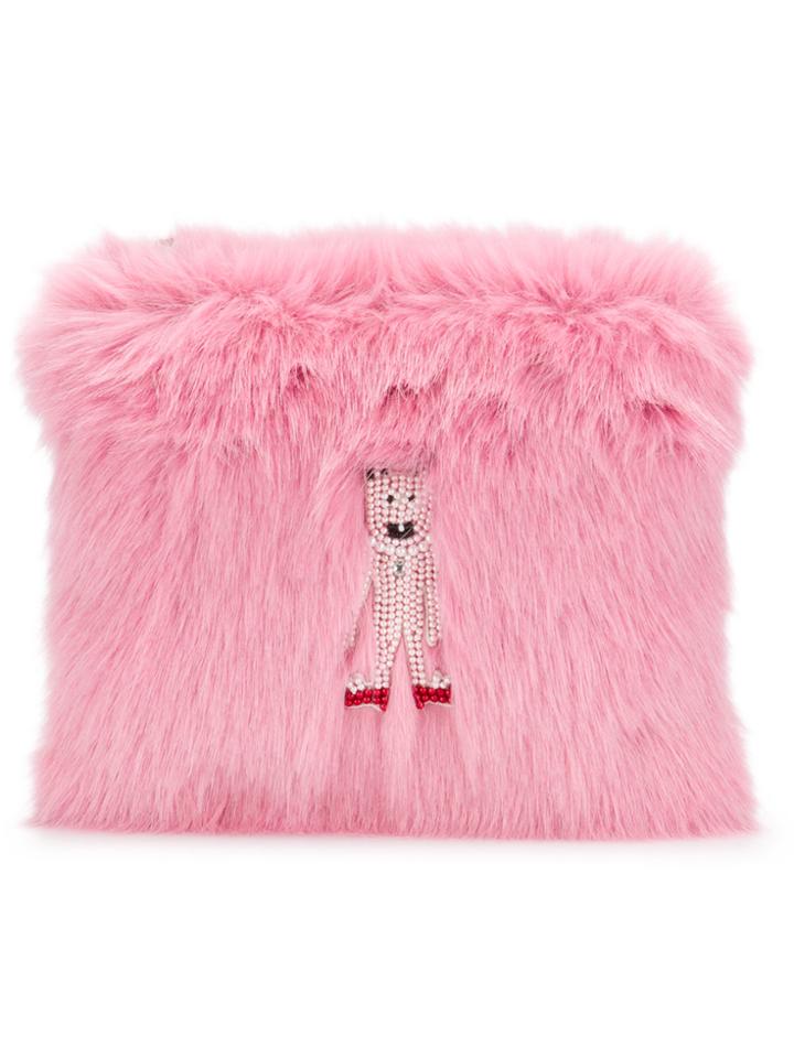 Shrimps Fur Fur Clutch - Pink & Purple