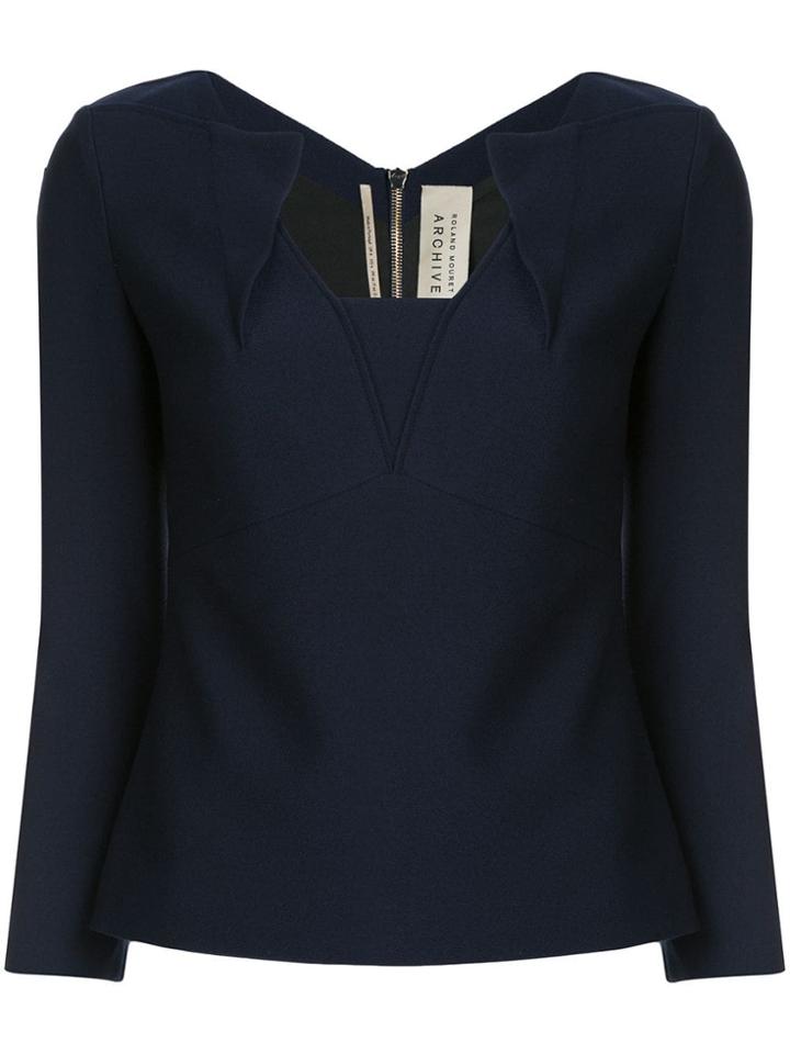 Roland Mouret Strand Darted Top - Blue
