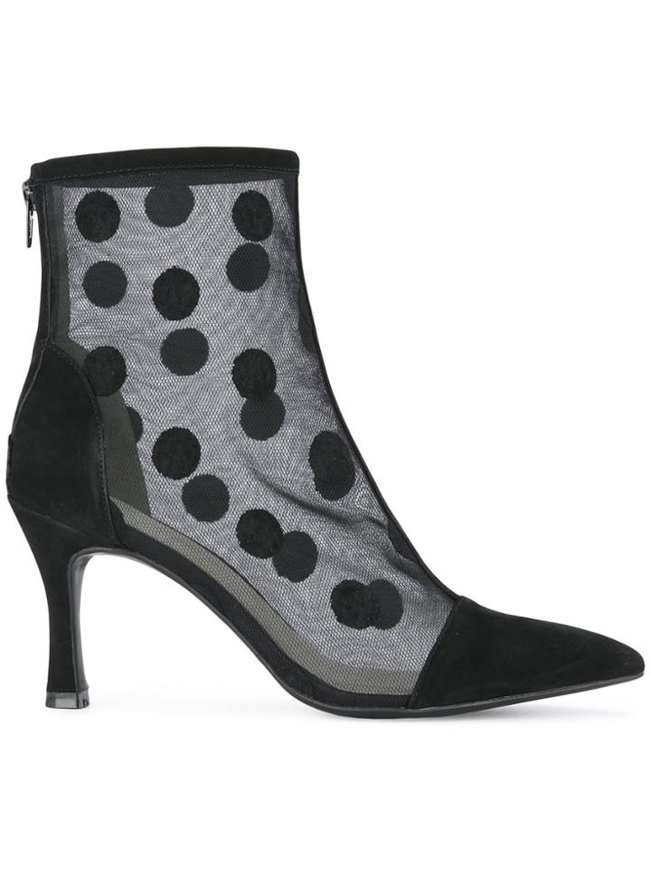 G.v.g.v. Flocked Mesh Ankle Boots - Black