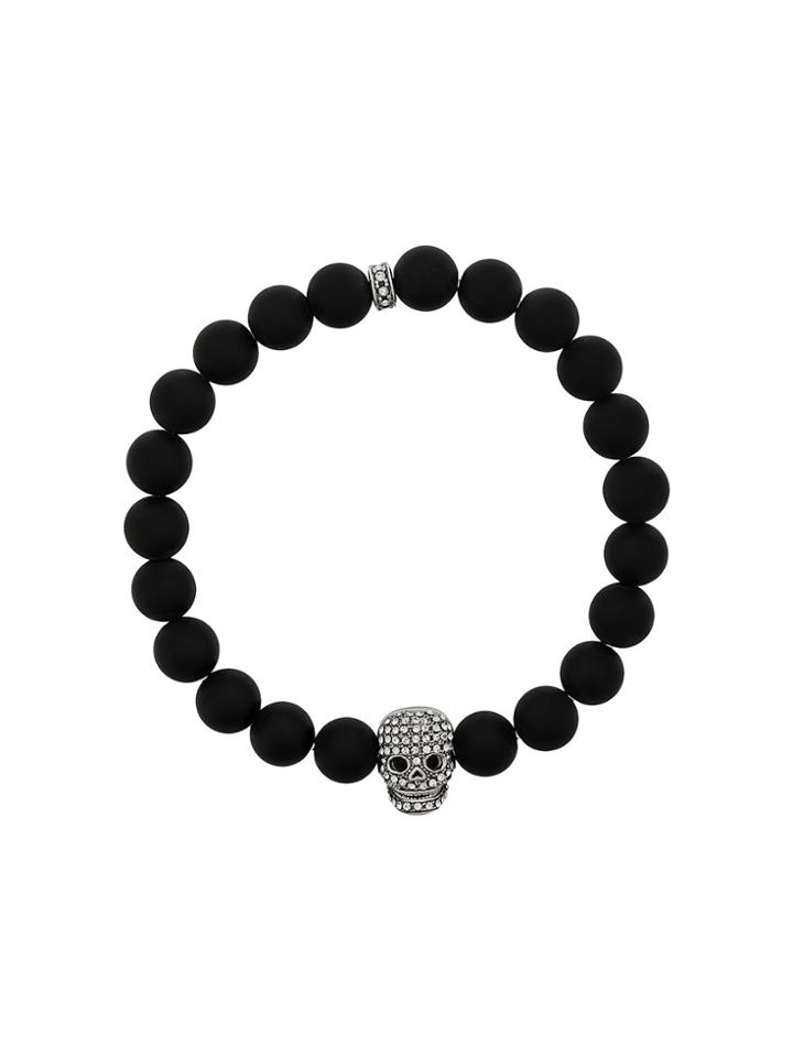 Northskull Crystal Skull Bracelet - Black