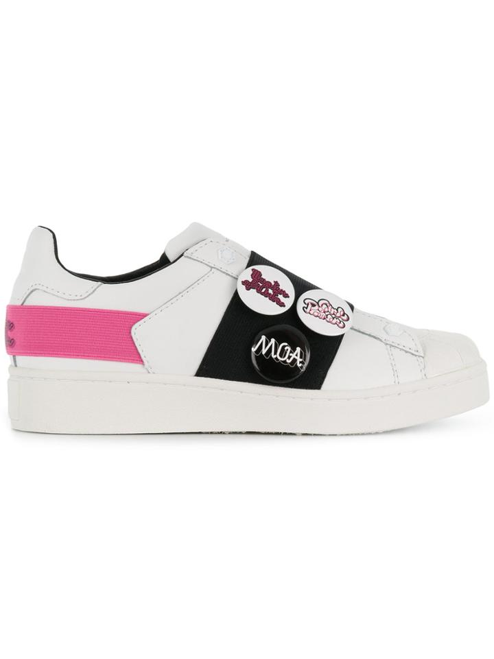 Moa Master Of Arts Elasticated Band Lace-up Sneakers - White
