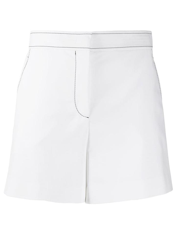 Emilio Pucci Topstitched High-waisted Shorts - White