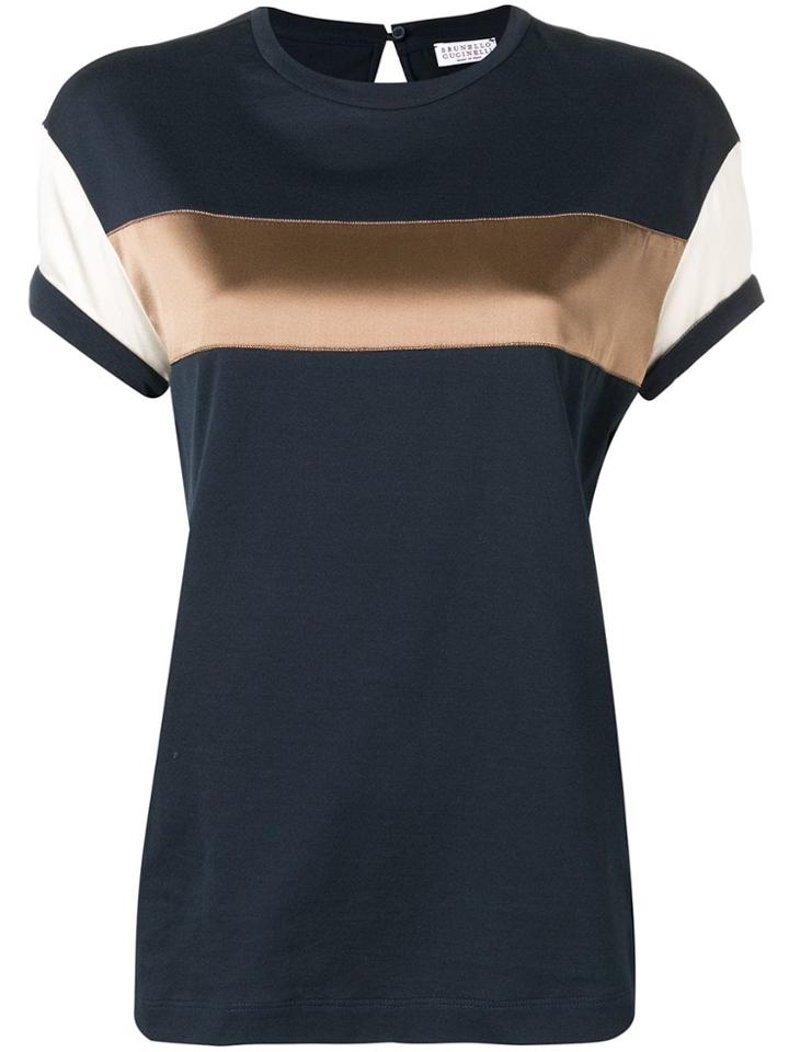 Brunello Cucinelli Colour-block T-shirt - Blue
