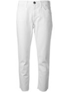 Current/elliott Cropped Straight Jeans, Women's, Size: 30, White, Cotton/spandex/elastane