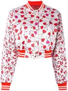 Diesel Heart Print Bomber Jacket - Pink & Purple