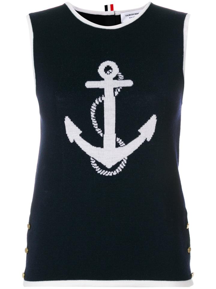 Thom Browne Anchor Printed Top - Blue