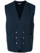 N.peal Double Breasted Waistcoat - Blue