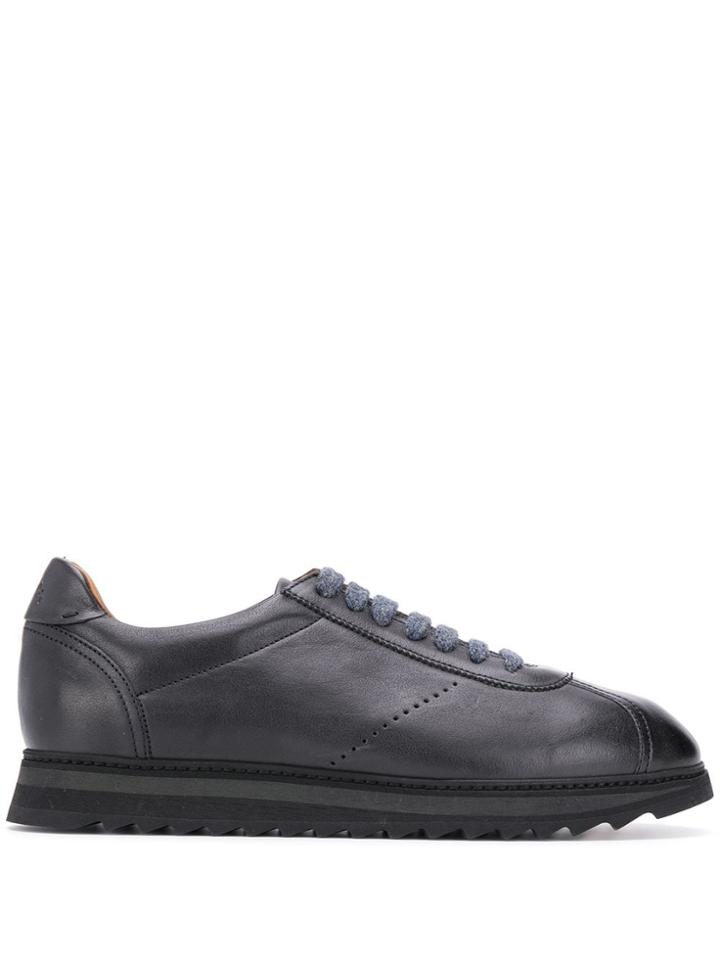 Doucal's Flat Lace-up Sneakers - Blue