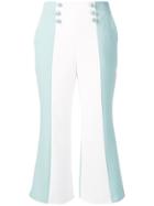 Elisabetta Franchi Two-tone Copped Trousers - Green