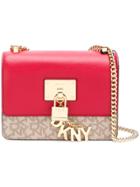 Dkny Monogram Contrast Shoulder Bag - Red