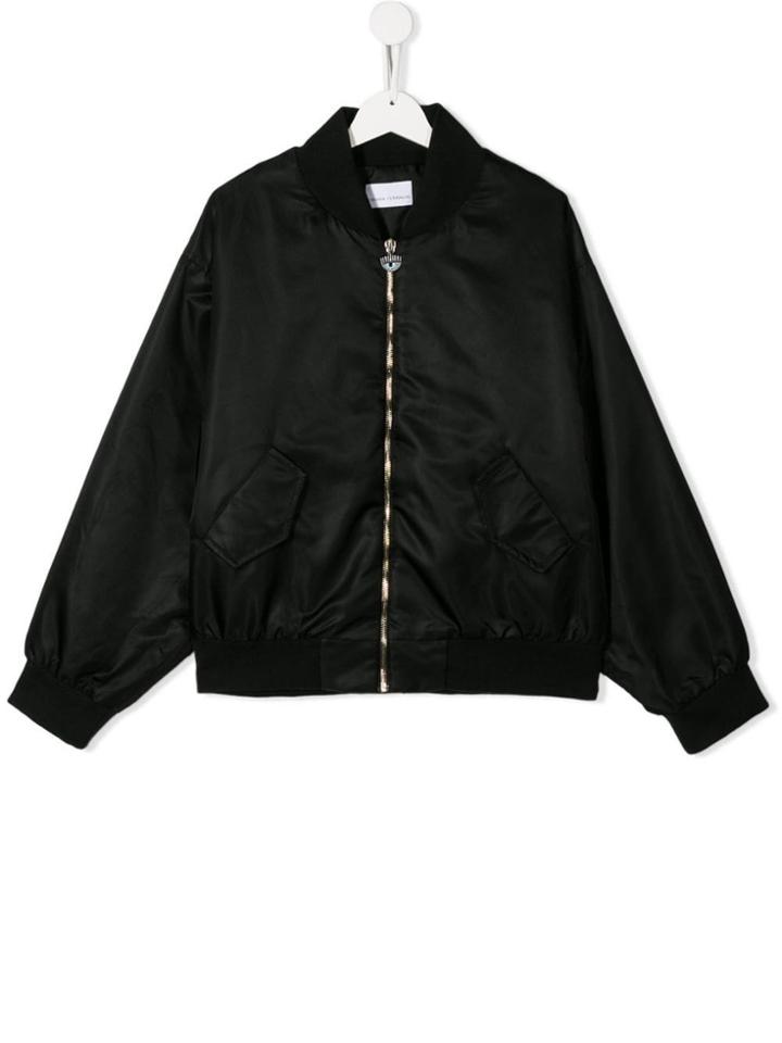 Chiara Ferragni Kids Eye Patch Bomber Jacket - Black
