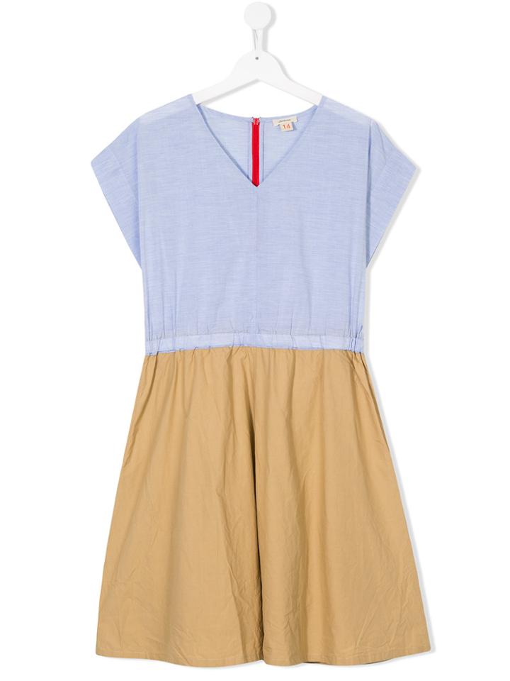 Bellerose Kids Teen Colour Block Midi Dress - Blue