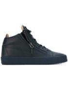 Giuseppe Zanotti Design Kriss Hi-top Sneakers, Men's, Size: 41.5, Blue, Calf Leather/leather/rubber