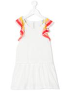 Chloé Kids - Striped Detail Dress - Kids - Cotton/polyester/modal - 10 Yrs, White