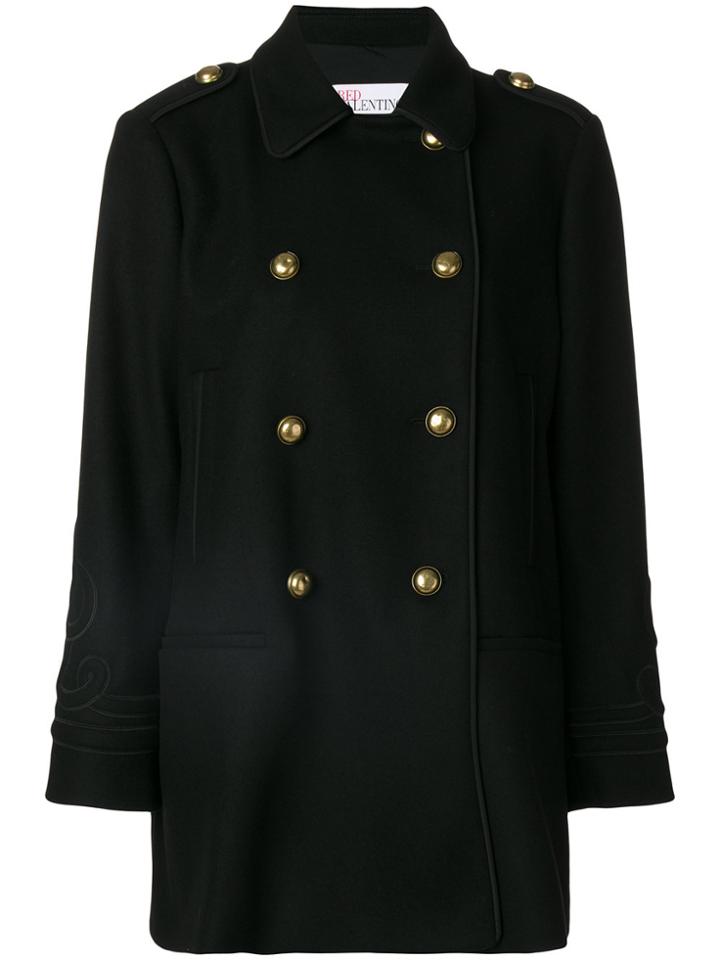 Red Valentino Classic Fitted Coat - Black