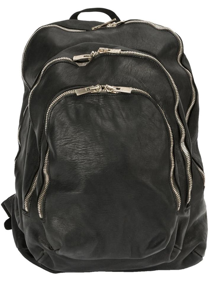 Guidi Multiple Pockets Backpack - Black