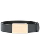 Dolce & Gabbana Branded Belt, Men's, Size: 95, Grey, Calf Leather